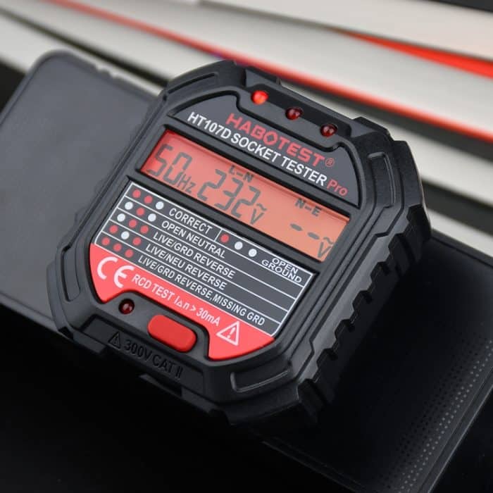 HABOTEST HT107D Multifunktionaler Digitalanzeige-Steckdosentester, HT107D (US Plug), HT107D (UK Plug), HT107D (EU Plug) – Bild 5