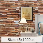 Bunter Schiefer Kreative 3D Stein Ziegel Dekoration Tapetenaufkleber Schlafzimmer Wohnzimmer Wand Wasserdichte Tapetenrolle, Größe: 45 x 1000cm