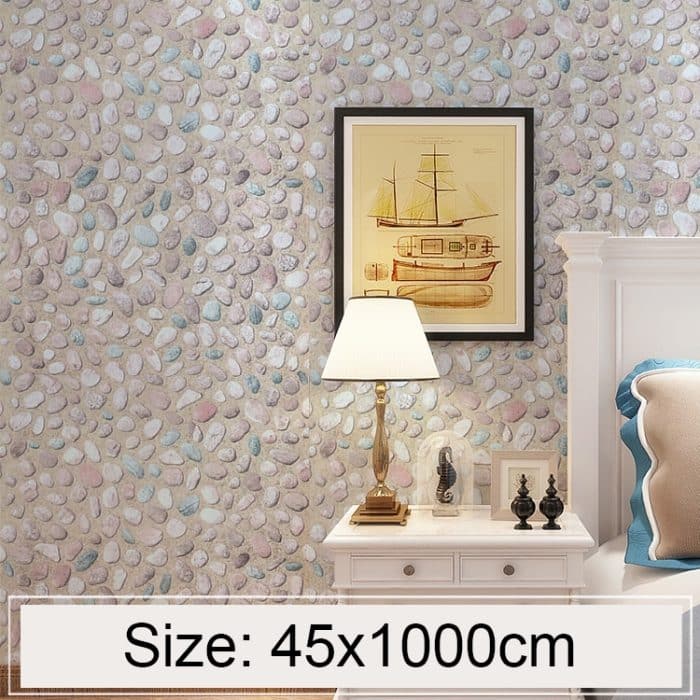 Kopfsteinpflaster Kreative 3D Stein Ziegel Dekoration Tapetenaufkleber Schlafzimmer Wohnzimmer Wand Wasserdichte Tapetenrolle, Größe: 45 x 1000cm – Bild 4