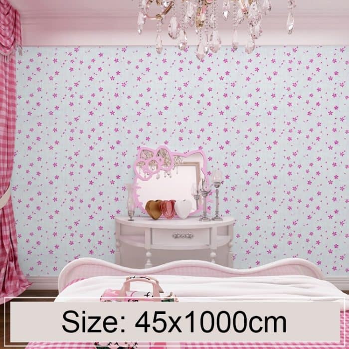 Pulver Kirschblüte Kreative 3D Stein Ziegel Dekoration Tapetenaufkleber Schlafzimmer Wohnzimmer Wand Wasserdichte Tapetenrolle, Größe: 45 x 1000cm – Bild 1