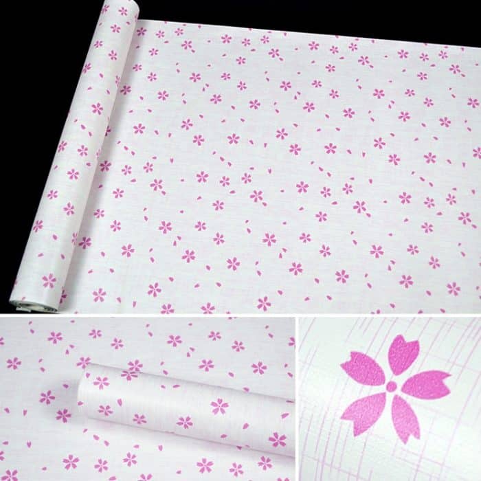 Pulver Kirschblüte Kreative 3D Stein Ziegel Dekoration Tapetenaufkleber Schlafzimmer Wohnzimmer Wand Wasserdichte Tapetenrolle, Größe: 45 x 1000cm – Bild 3