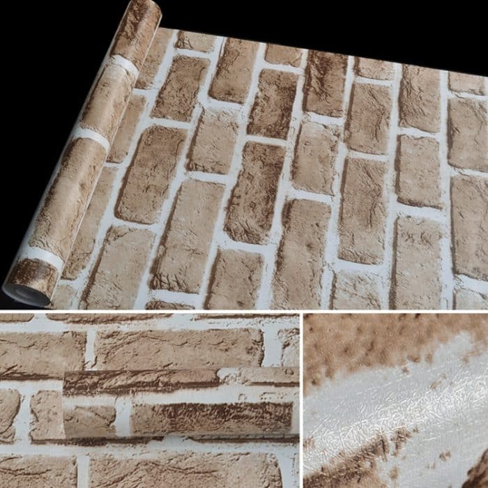 Retro Brick Kreative 3D Stein Ziegel Dekoration Tapetenaufkleber Schlafzimmer Wohnzimmer Wand Wasserdichte Tapetenrolle, Größe: 45 x 1000cm – Bild 3