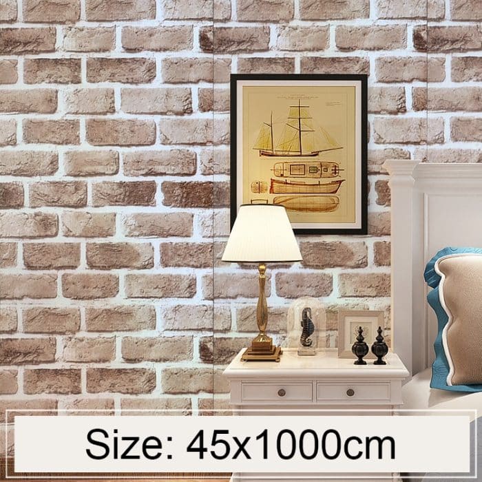 Retro Brick Kreative 3D Stein Ziegel Dekoration Tapetenaufkleber Schlafzimmer Wohnzimmer Wand Wasserdichte Tapetenrolle, Größe: 45 x 1000cm – Bild 4