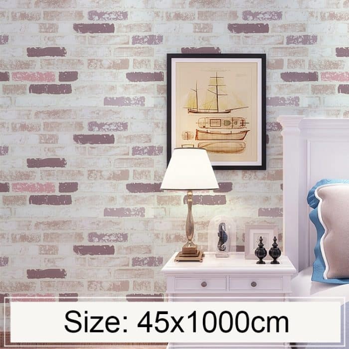 Color Brick Kreative 3D Stein Ziegel Dekoration Tapetenaufkleber Schlafzimmer Wohnzimmer Wand Wasserdichte Tapetenrolle, Größe: 45 x 1000cm – Bild 1