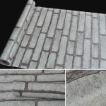 Grauer Backstein Kreative 3D Steinziegel Dekoration Tapetenaufkleber Schlafzimmer Wohnzimmer Wand Wasserdichte Tapetenrolle, Größe: 45 x 1000cm – Bild 3
