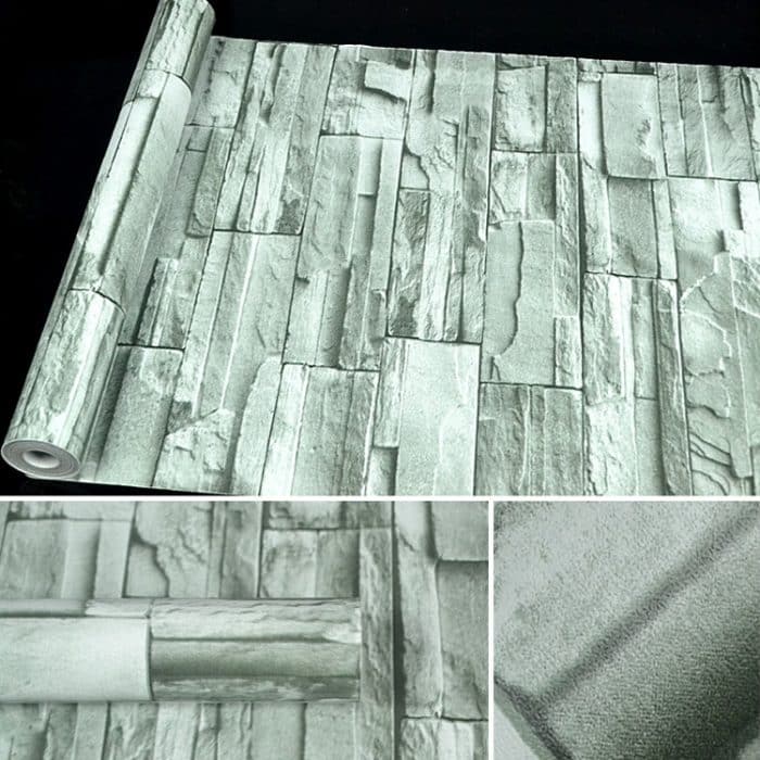 Grüner Backstein Kreative 3D Steinziegel Dekoration Tapetenaufkleber Schlafzimmer Wohnzimmer Wand Wasserdichte Tapetenrolle, Größe: 45 x 1000cm – Bild 3