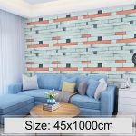 Holz Stein Kreative 3D Stein Ziegel Dekoration Tapetenaufkleber Schlafzimmer Wohnzimmer Wand Wasserdichte Tapetenrolle, Größe: 45 x 1000cm