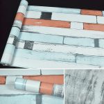 Holz Stein Kreative 3D Stein Ziegel Dekoration Tapetenaufkleber Schlafzimmer Wohnzimmer Wand Wasserdichte Tapetenrolle, Größe: 45 x 1000cm – Bild 3