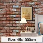 Qi Yunshi Kreative 3D Stein Ziegel Dekoration Tapetenaufkleber Schlafzimmer Wohnzimmer Wand Wasserdichte Tapetenrolle, Größe: 45 x 1000cm