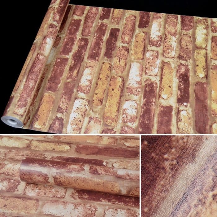 European Brick Creative 3D Stein Ziegel Dekoration Tapetenaufkleber Schlafzimmer Wohnzimmer Wand Wasserdichte Tapetenrolle, Größe: 45 x 1000 cm – Bild 3