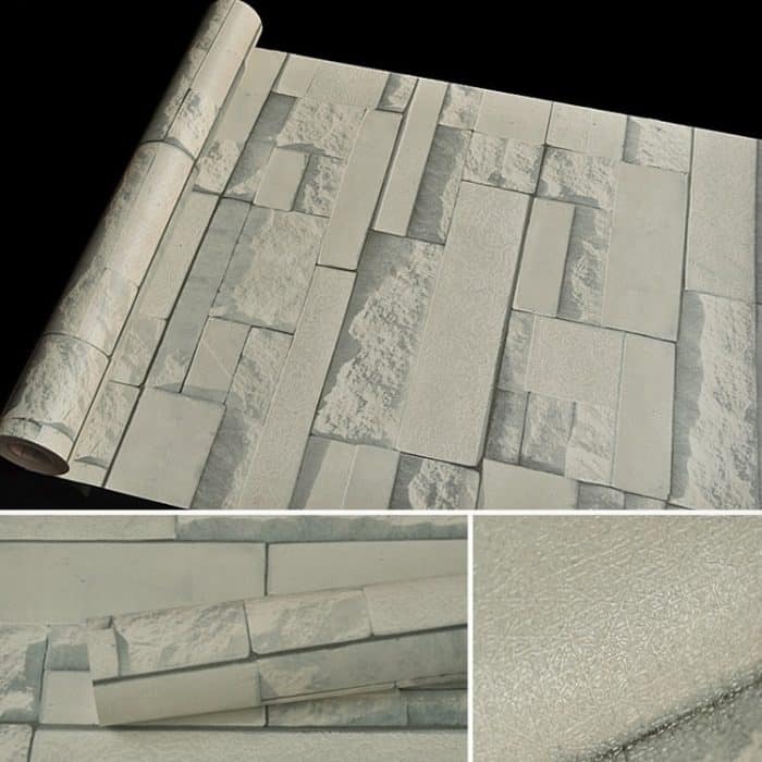 Qingyun Stein Kreative 3D Stein Ziegel Dekoration Tapetenaufkleber Schlafzimmer Wohnzimmer Wand Wasserdichte Tapetenrolle, Größe: 45 x 1000cm – Bild 3