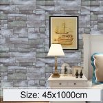 Qingshi Creative 3D Stein Ziegel Dekoration Tapetenaufkleber Schlafzimmer Wohnzimmer Wand Wasserdichte Tapetenrolle, Größe: 45 x 1000cm
