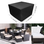 Anti-UV wasserdicht staubdicht 210D Oxford Stoff Klapptisch Stühle Schutzhülle Outdoor Möbel Set Cover, Größe: 123 * 123 * 74cm (Schwarz) – Bild 6