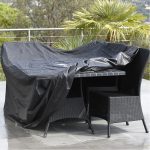 Anti-UV wasserdicht staubdicht 210D Oxford Stoff Klapptisch Stühle Schutzhülle Outdoor Möbel Set Abdeckung, Größe: 242 * 162 * 100cm (Schwarz)