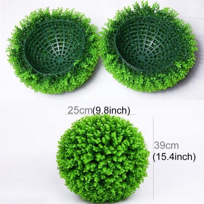 Künstliche grüne Eukalyptus Pflanze Ball Topiary Hochzeit Event Home Outdoor Dekoration Hängende Verzierung, Durchmesser: 15 Zoll – Bild 2