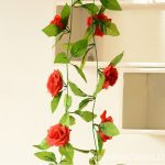 Simulation von Rattanblumen Künstliche Blumen Gefälschte Simulation Champagner Rose Ivy Vine Hangings Girlanden für Hochzeitsdekoration zu Hause, Länge: 2,5 m, zufällige Farblieferung – Bild 2