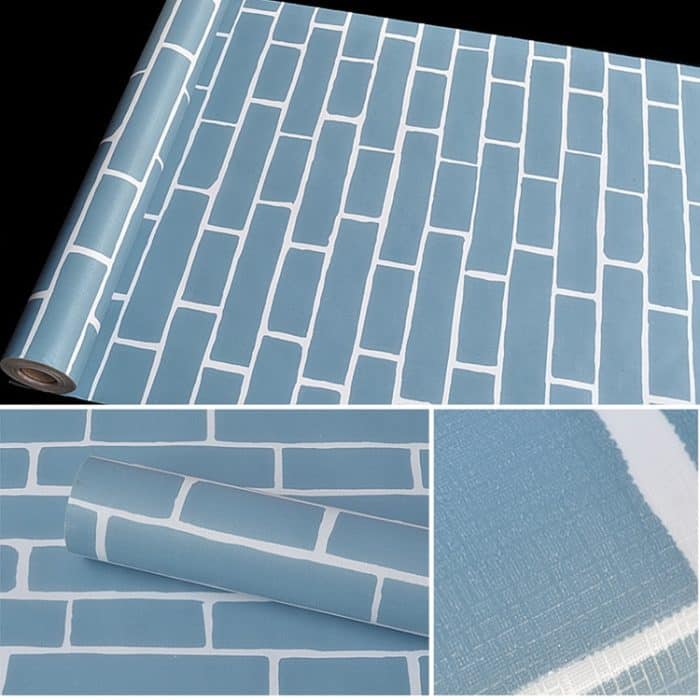 Kreative PVC-Autohesion-Ziegelstein-Dekoration, Tapetenaufkleber, Schlafzimmer, Wohnzimmer, Wand, wasserfeste Tapetenrolle, Größe: 45 x 1000 cm – Bild 3