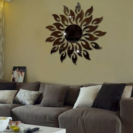 Sonnenblumen-Spiegel-Wandaufkleber, Schlafzimmer, Wohnzimmer, Dekoration, Wandaufkleber, Sunflower Black, Sunflower Glod, Sunflower Silver