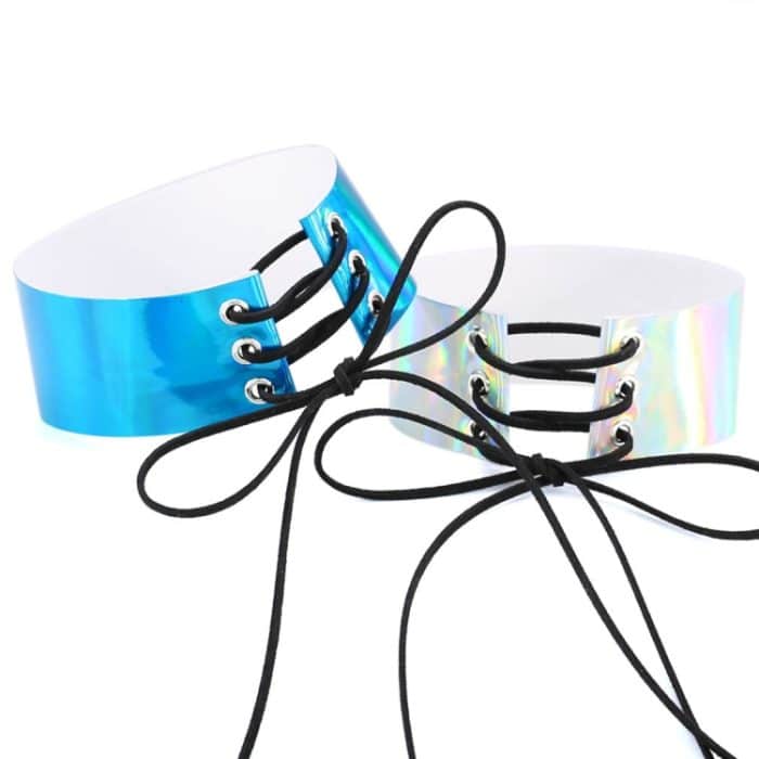 Europäische und amerikanische einfache sexy gebundene Kragen-Mode-Laser-Haut leuchtende Halskette, zufällige Farblieferung – Bild 3