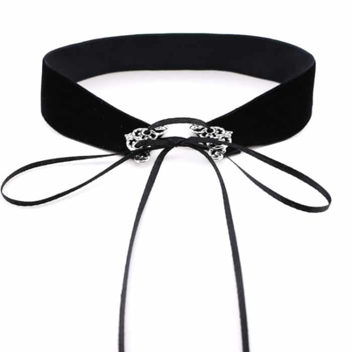 2 PCS europäische und amerikanische Mode Street-Snap-Kragen Hohllegierung Samt Choker Halskette, zufällige Farblieferung – Bild 2