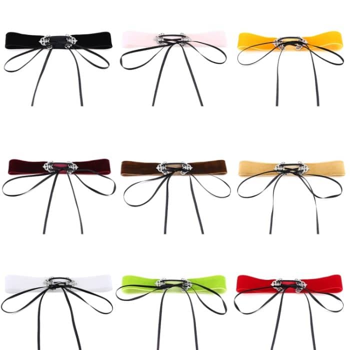 2 PCS europäische und amerikanische Mode Street-Snap-Kragen Hohllegierung Samt Choker Halskette, zufällige Farblieferung – Bild 6