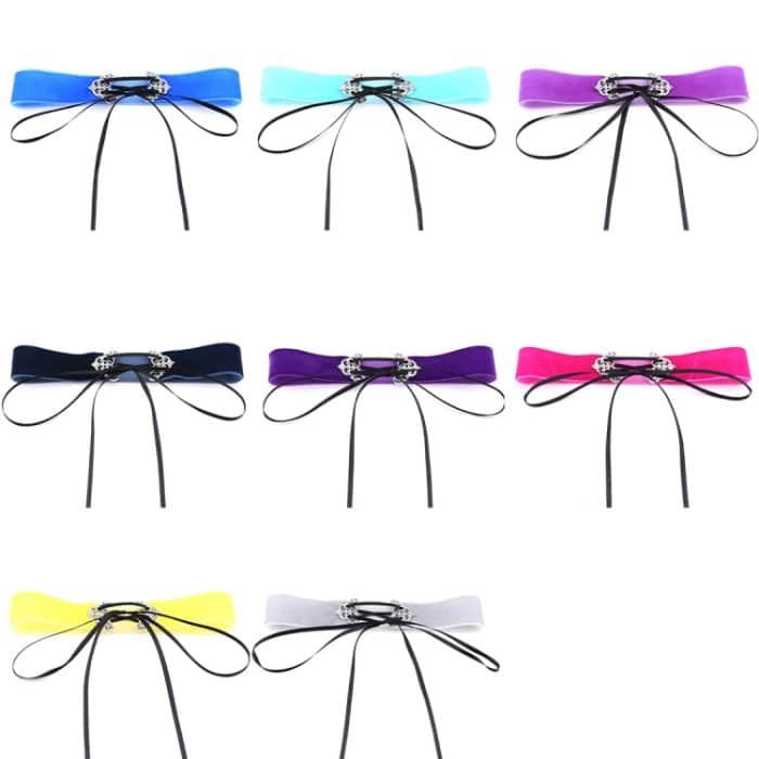 2 PCS europäische und amerikanische Mode Street-Snap-Kragen Hohllegierung Samt Choker Halskette, zufällige Farblieferung – Bild 7