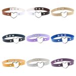 Japanische Harajuku PU-Leder Herzform Punk Kragen Mode weibliche Halsband Halskette, zufällige Farblieferung – Bild 7