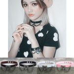 Europäisches und amerikanisches Harajuku-Punk-Herz-förmiges Schloss-Lederhalsband-Halsband, zufällige Farblieferung