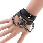 Europäisches und amerikanisches Harajuku-Punk-Herz-förmiges Schloss-Lederhalsband-Halsband, zufällige Farblieferung – Bild 3