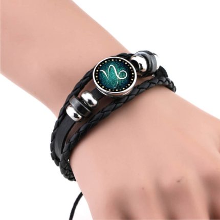 Europäisches und amerikanisches handgestricktes Perlen-Retro-DIY-Armband-Konstellations-Leder-Punk-Modearmband