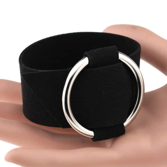 2 PCS europäische und amerikanische einfache runde Samt Armband Mode Metall Armband Armband, zufällige Farblieferung – Bild 2