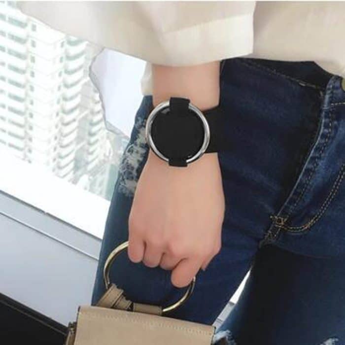 2 PCS europäische und amerikanische einfache runde Samt Armband Mode Metall Armband Armband, zufällige Farblieferung – Bild 7