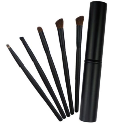 5-teiliges Augen-Make-up-Pinsel-Set mit Griff und Aluminiumrohr