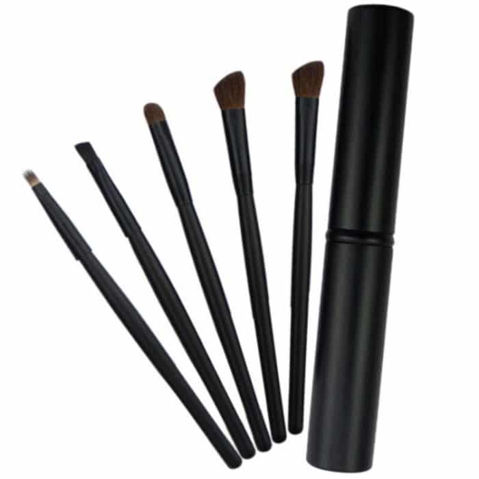 5-teiliges Augen-Make-up-Pinsel-Set mit Griff und Aluminiumrohr – Bild 4