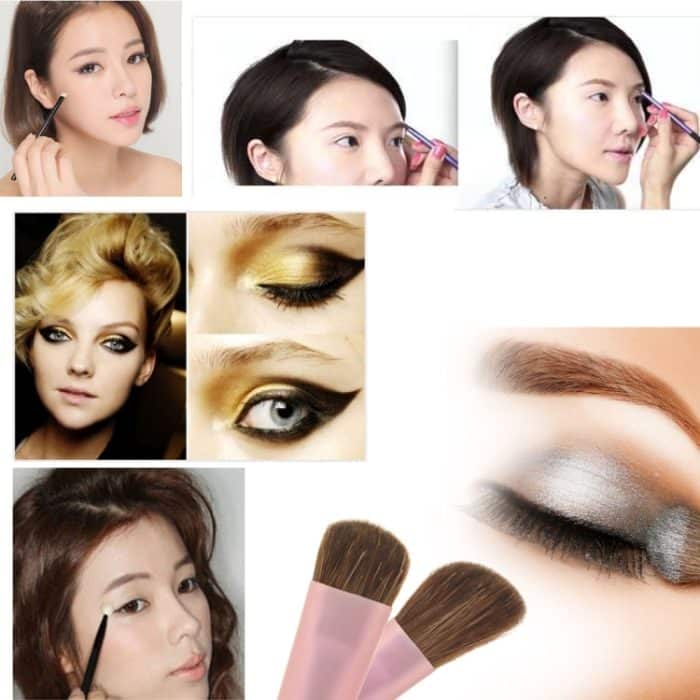 5-teiliges Augen-Make-up-Pinsel-Set mit Griff und Aluminiumrohr – Bild 6