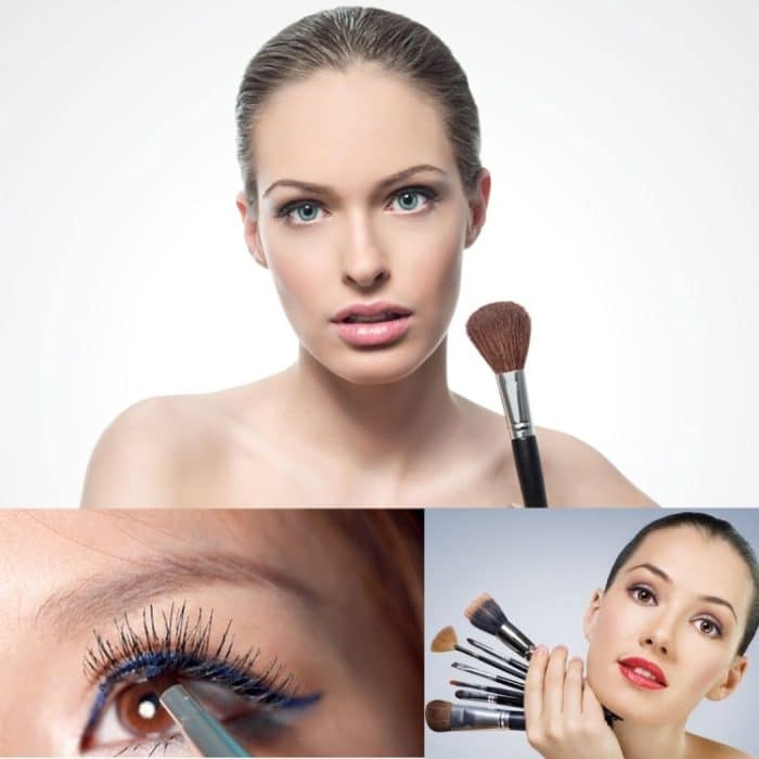 32 PCS Holzfarbe Griff Make-up Pinsel Set Beauty Kit + PU Leder Tragetasche – Bild 7