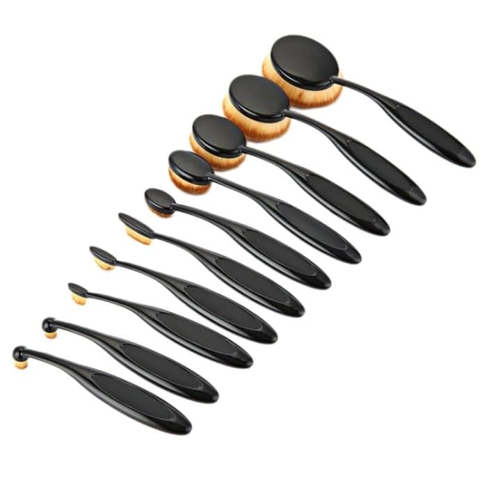 10 PCS Zahnbürste Stil Griff Make-up Pinsel Augenbrauen Pinsel Set – Bild 2