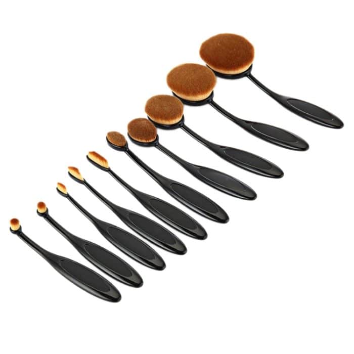 10 PCS Zahnbürste Stil Griff Make-up Pinsel Augenbrauen Pinsel Set – Bild 3