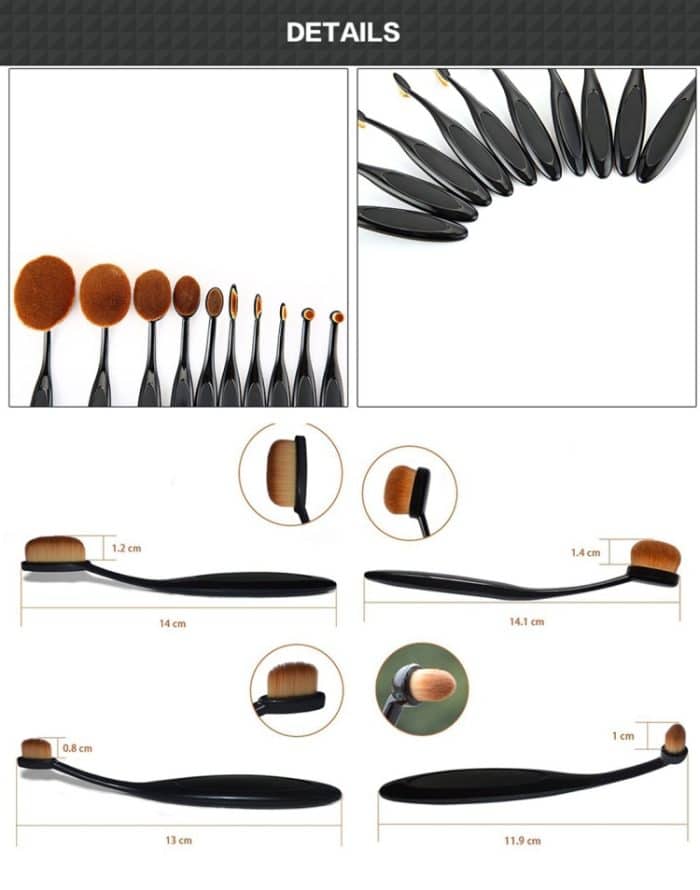 10 PCS Zahnbürste Stil Griff Make-up Pinsel Augenbrauen Pinsel Set – Bild 7