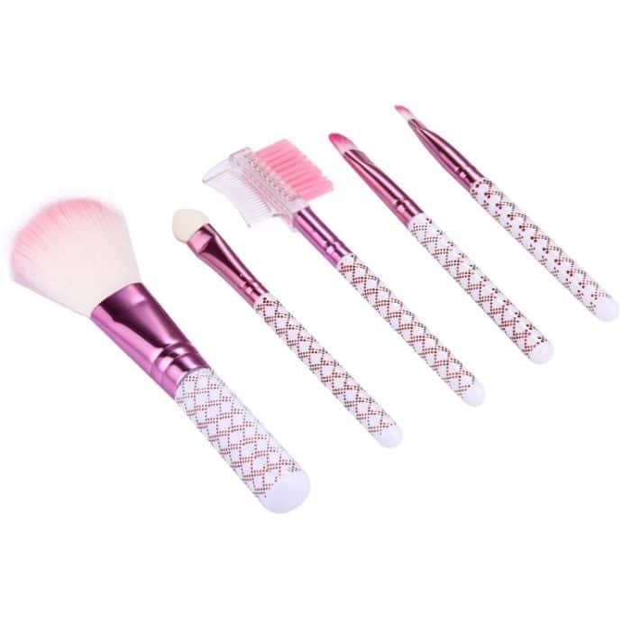 5 in 1 Pink Stripes Pattern Professionelles Make-up Tool Kit – Bild 4