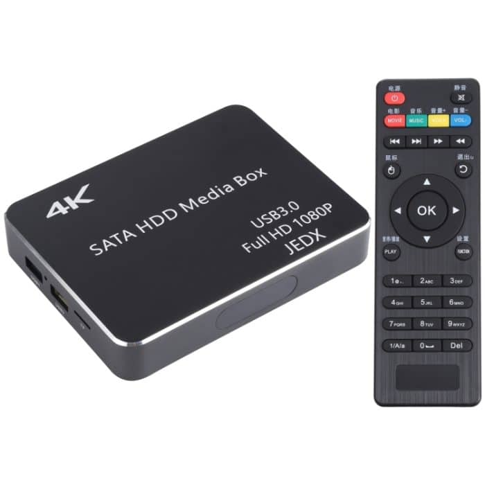 X8 UHD 4K Android 4.4.2 Media Player TV-Box mit Fernbedienung, RK3229 Quad Core bis zu 1,5 GHz, RAM: 1 GB, ROM: 8 GB, unterstützt WLAN, USB 3.0, HD-Medienschnittstelle, TF-Karte, US-Stecker – Bild 1