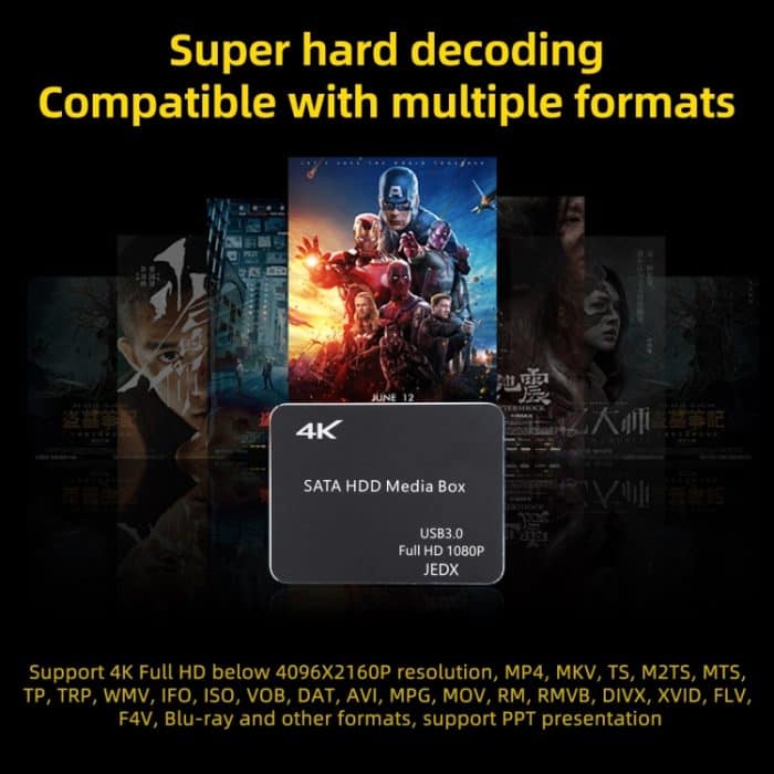 X8 UHD 4K Android 4.4.2 Media Player TV-Box mit Fernbedienung, RK3229 Quad Core bis zu 1,5 GHz, RAM: 1 GB, ROM: 8 GB, unterstützt WLAN, USB 3.0, HD-Medienschnittstelle, TF-Karte, US-Stecker – Bild 9