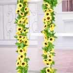 2 PCS Sonnenblume Kunstblume Innen Hintergrund Wand Fensterdekoration, Länge: 2,6 m – Bild 2