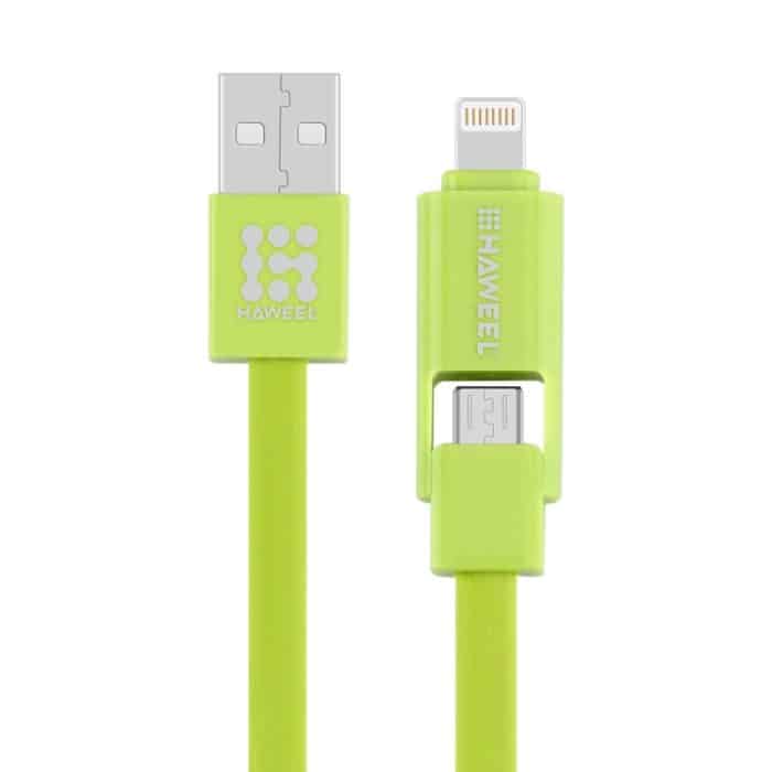 HAWEEL 1 m 2-in-1-Micro-USB- und 8-Pin-zu-USB-Datensynchronisierungs-Ladekabel – Bild 1
