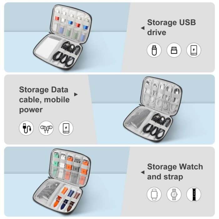 HAWEEL Uhrenarmband-Organizer-Box für Kopfhörer/U-Disk/Digitalkabel-Aufbewahrungsbox, Watch Band Organizer, Size: M – Bild 5