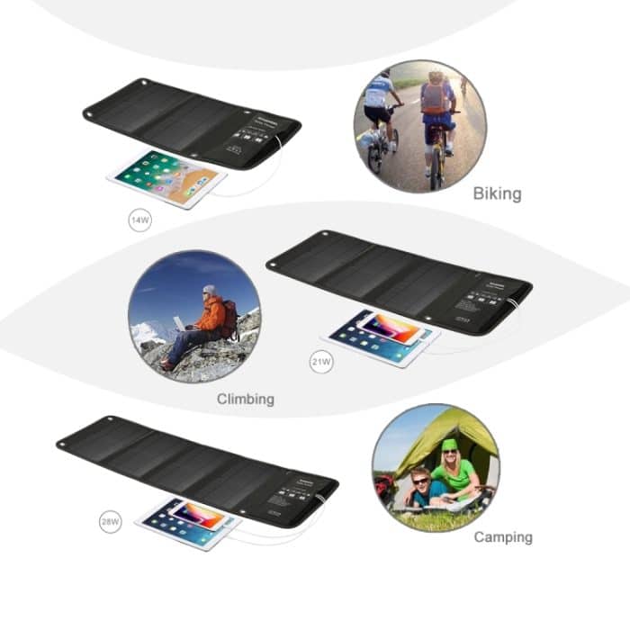 HAWEEL 14W Faltbares Solarpanel -Ladegerät mit 5 V / 2,4A Max Dual USB -Anschlüssen – Bild 12