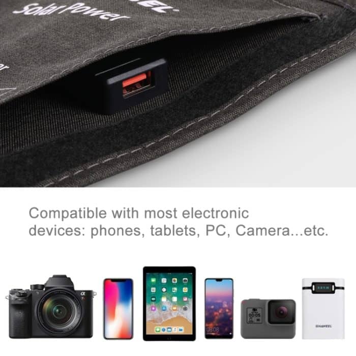 HAWEEL 14W Faltbares Solarpanel -Ladegerät mit 5 V / 2,4A Max Dual USB -Anschlüssen – Bild 9