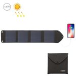 Haweel 14W 5V 2.4A Tragbares faltbares Solarladegerät Outdoor Travel wiederaufladbare Klappbeutel mit 4 Solarmodulen und USB -Anschluss, Größe: s