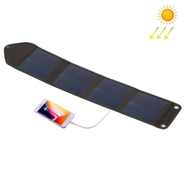 Haweel 14W 5V 2.4A Tragbares faltbares Solarladegerät Outdoor Travel wiederaufladbare Klappbeutel mit 4 Solarmodulen und USB -Anschluss, Größe: s – Bild 2