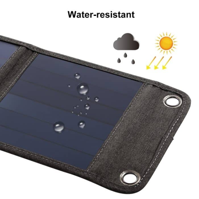 Haweel 14W 5V 2.4A Tragbares faltbares Solarladegerät Outdoor Travel wiederaufladbare Klappbeutel mit 4 Solarmodulen und USB -Anschluss, Größe: s – Bild 7